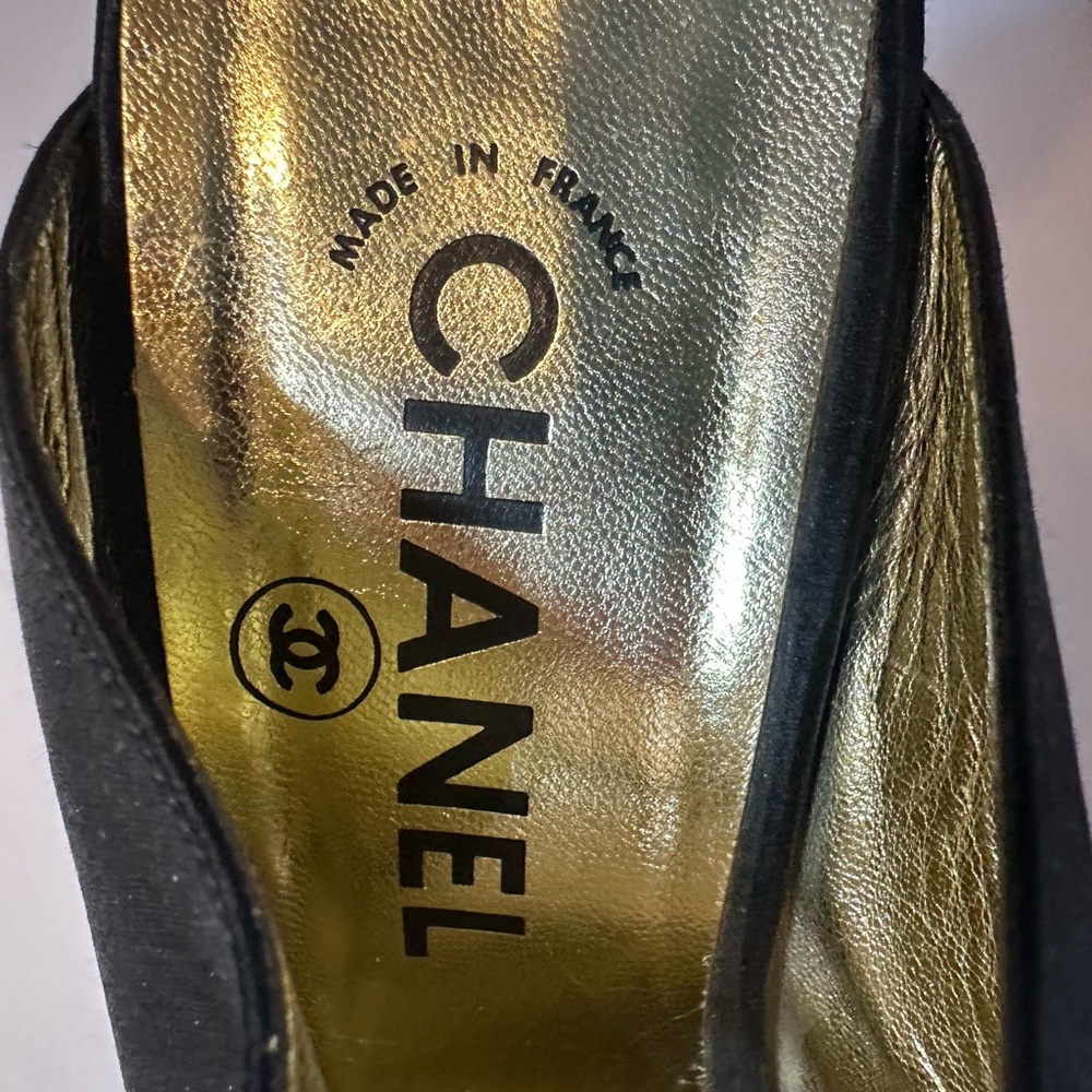 #Chanel black satin Mary Jane mules #Pristine condition - Picture 4 of 5